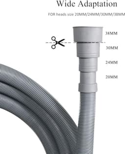 Lange Afvoerslang 3M voor Wasmachine en Vaatwasser - Flexibele Buizen met Slangaansluiting en Klemmen voor Droger en Airconditioning — thumbnail 5