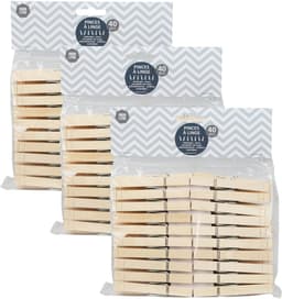 Urban Living Basic plus Size wasknijpers - 120x - bamboe hout - 8 cm - was ophangen — thumbnail 1