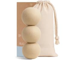 Goodivery® - Droogballen - Aroma Diffuser - Wol Drogerballen - Set van 3 - Natuurlijke Hennep- en Wolballen - Vermindert kreukels en Verkort de Droogtijd - 32x23x8cm - Crème