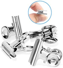 Metalen Clips, 50 Stuks Scharnierklemmen 22mm, Zilverkleurige Papierklemmen voor Kantoor en Thuis — thumbnail 4