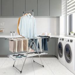 Luxe Uittrekbaar Droogrek met Hangerstang 182x138x63 cm – Opvouwbaar & Stevig Droogrek — thumbnail 5