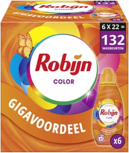 Robijn - Vloeibaar Wasmiddel - Klein & Krachtig - Color - 6 flessen - 132 wasbeurten - Voordeelverpakking — thumbnail 1