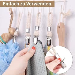 8 stuks hanger voor handdoeken handdoekklemmen handdoekklemmen handdoekklem hanger met lussen zijn geschikt voor huizen kasten en badkamers — thumbnail 4