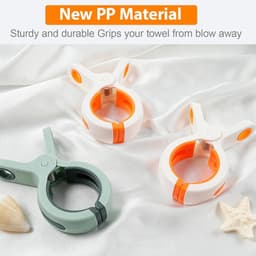 Strandlakenclip voor strandstoel - Handdoekhouder voor strandstoel - Goed formaat voor zwembadstoel - Stevige plastic strandstoelclip - om te voorkomen dat de handdoek door de wind wegwaait - Zwaar en helder — thumbnail 2