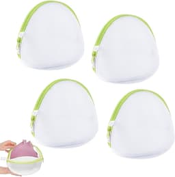 4 Stuks BH Wasnet met Rits - Halfronde Mesh Waszak voor Ondergoed en Handschoenen - Grasgroen Kleur - Beschermende Waszak voor Fijne Was — thumbnail 1