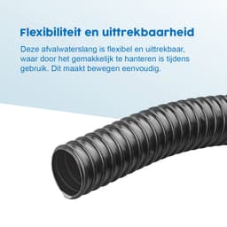 ProPlus Afvalwaterslang - 2.5 m - Afwatering - Temperatuurbestendig - Flexibel en Uittrekbaar - ø 32 mm - Voor het Geleiden van Afvalwater vanuit caravans/campers, vijvers en zwembaden - Afvoerkanaal - Zwart — thumbnail 4