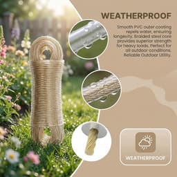 Waslijn - PVC met Stalen Kern - Weerbestendig en Flexibel - 30 m Lengte - Voor Tuin en Camping — thumbnail 3
