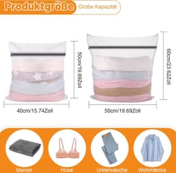 Waszakken Set - Polyester - Grof- en fijnmazig - Robuuste ritssluiting - Voor Kleding — thumbnail 4