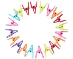 JHUBERS- Draadclips 20 stuks - Metalen Klemmen - Kleurige Klemmen - Praktische Clips - Voor Papier/Waskleding - Afmetingen 5,3 x 3 x 1,7 cm - Wasknijpers