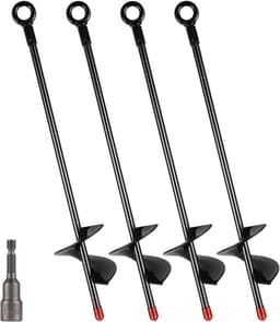 Grondanker voor trampoline - 15 inch met spiraalboor - duurzame metalen constructie - voor veilige bevestiging - ShopVlot — thumbnail 1