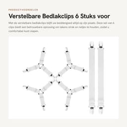 Verstelbare Bedlakclips 6 Stuks voor Stabiliteit van Beddengoed — thumbnail 1