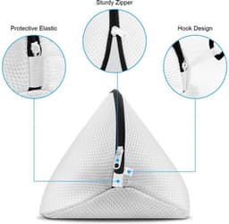 Flintronic Schoenwaszak, 4 stuks herbruikbare netschoenen, waszak met ritssluiting, voor schoenen, wasmachine, schoenentas, voor sneakers, sokken, beha's — thumbnail 4