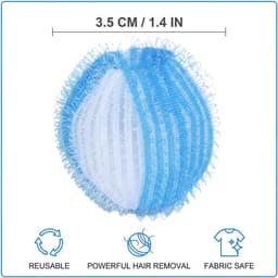 Wasmachineballen 12 stuks - blauw - herbruikbaar - voor het verwijderen van dierenhaar - ShopVlot — thumbnail 3