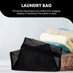 Solidchoice - Set van 6 Zwarte Waszakken van Polyester voor Lingerie en Sokken — thumbnail 4