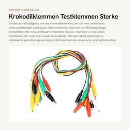 Krokodilklemmen - Testklemmen - Sterke elasticiteit - Rood Zwart Wit Geel Groen - Dubbelzijdige klemmen - Geschikt voor testen - Klemmen... — thumbnail 1