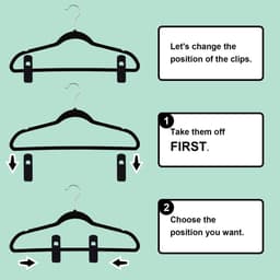 Solidchoice - Set van 48 Velvet Clips voor Kleding en Hangers — thumbnail 2