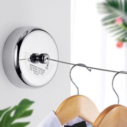 Dailygoods- Waslijn Intrekbaar 2,8 M - Roestvrij Stalen Wasdroger - Verstelbaar Touw - Corrosiebestendig - Geschikt voor Binnen/Buiten - Ruimtebesparend Ontwerp - Kledingdroger — thumbnail 3