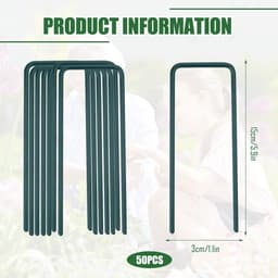 Dailygoods - 50 Stuks U-vormige Grondankers voor Tuin en Camping 150x30x3mm — thumbnail 5