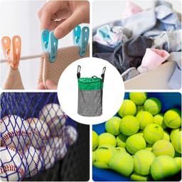 Waspeldden Tas - Opberg Organizer - Waslijn Gebruik - Machinewasbaar Gaas - 30x20 cm - Groen — thumbnail 5