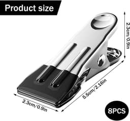 Dailygoods- Wasknijpers Roestvrij Staal - Set van 8 - Antislip Uiteinden - Robuuste Klemmen - Multifunctioneel - Vlekvrij Gebruik - Wasknijper — thumbnail 5