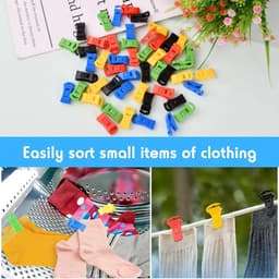 50 Stuks Sokkenclips - Kunststof Wasknijpers - Antislip & Vlekvrij - Voor Waslijn, Wasmachine & Droger - Kleurrijke Sokkenhouders - Mini Wasknijpers zonder Afdrukken - Voor Sock Organisatie, Kamperen & Reizen - Stevig & Duurzaam — thumbnail 3