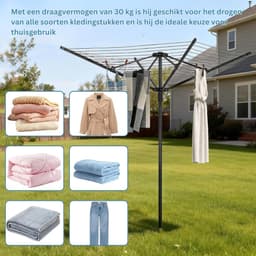ApexArte® Droogmolen met Voet voor Camping & Thuis - Wasrek Staand - Droogrek Inklapbaar — thumbnail 4