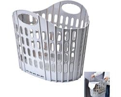 Opvouwbare wasmand - wasmand - vuile wasmand - handzame vuile wasmand - grijs - 29*20*32 cm - wandmontage mogelijk - geschikt voor slaapkamers, badkamers, studentenkamers, campers en appartementen