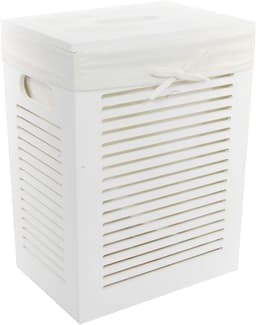 Wasmand - Linnenmand - Kleding Opbergen - Afneembare Overtrek - 35x25x46 cm - Wit — thumbnail 2