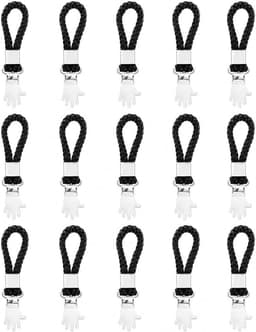 15 stuks handdoekclips, zwart, handdoekklemmen met lussen, voor keuken en badkamer | Afwasdoekclips als hanger voor handdoeken, stabiele grip en robuust, 15-delige set voor keuken, badkamer en caravan — thumbnail 1