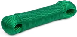 SnelShoppen - Outdoor Waslijn 50m - Stevige Plastic Gecoate Wasdraad - Robuuste Stalen Kabel - Scheurbestendige Waslijn voor Thuis, Tuin, Kamperen, Re — thumbnail 1