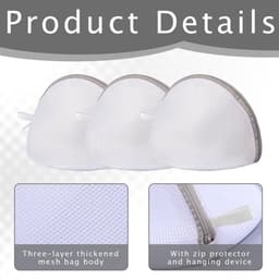 Wasnet 3 Stuks - Beha-Wasnet voor Wasmachine - Waterdoorlatend Net - Polyester - Ademend - Bescherming Beha - Waszak — thumbnail 5