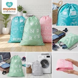 Waszak Set van 4 - Opvouwbaar en Lichtgewicht - Waszakken met Spreuken - 50 x 70 cm - Polyester - Stijlvol en Functioneel - Wasmand — thumbnail 4