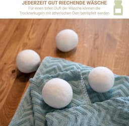 SnelShoppen - Trocknerbälle 4er Set - Natuurlijke Wol Droogballen - Hypoallergeen, Vrij van Chemische Stoffen - Perfect voor Babywas en Gevoelige Huid — thumbnail 2