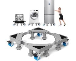 LNM® Wasmachine Verhoger - Wasmachine Onderstel - Wasmachine Sokkel - Grijs - 41cm x 41cm x 13cm