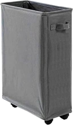 Wasmand met Handvatten - 4 Wielen - Stevige 600D Oxford Stof - Organiser Tas voor Diverse Items in Huis en Kantoor - Donkergrijs — thumbnail 1