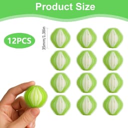 Wasballen - Pluisverwijderaars - Dierenharen Verwijderen - Herbruikbaar Nylon - 12 stuks - Groen — thumbnail 4