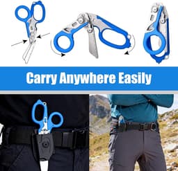6 in 1 Opvouwbaar Trauma Schaar van Roestvrij Staal, Noodschaar met Gordelsnijder en Glasbreker, Multifunctionele Schaar Tang voor Hulpdienst, Outdoor en Camping — thumbnail 5