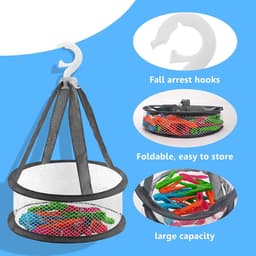 Wasknijpers met Mandje - Kleurmix - 7,3 x 1,4 x 3 cm - Windbestendige Plastic Wasknijpers met Antislip Grip - Voor Kleding en Huishoudelijk Gebruik — thumbnail 2