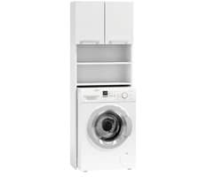Kenz® - Wasmachinekast - Wit - 181 x 63,5 x 30 cm - Ombouwkast - Drogerkast - Nis 89 cm hoog - Wasruimte - Opbergkast - Ruimtebesparend - Functioneel Meubel - Bovenkast - Wasmachine Kast