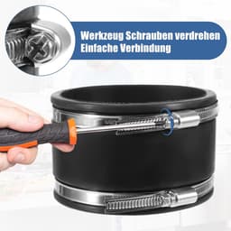 Ventilatie koppeling Ø 100 mm - Flexibele rubber - Met roestvrijstalen klemmen - Ideaal voor luchtventilatie - ShopVlot — thumbnail 3