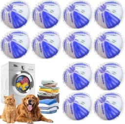 Anti-haarballen Wasmachine - Dierenhaar Vanger - Schoon Wassen - Herbruikbaar - 12 Stuks - Blauw — thumbnail 1