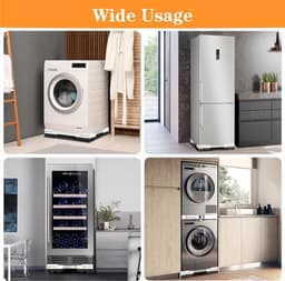 Wasmachine Onderstel - Verrijdbaar Onderstel - Apparaten Verplaatsen - Verstelbare Afmetingen - 42-69 cm - Zwart — thumbnail 5