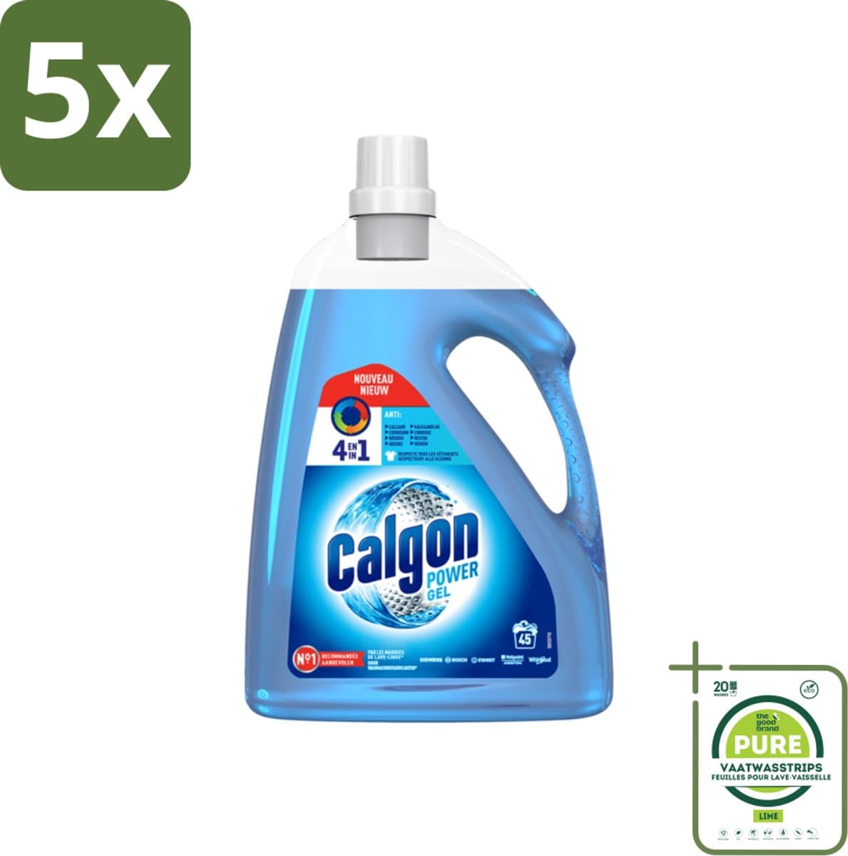 5 x Calgon Ontkalkingsgel Wasmachines 2,25 liter - Grootverpakking - Wasmachinereiniger - Ontkalkingsgel - Wasmachineonderhoud - Kalkaanslag - Wasmiddelresten — afbeelding 1