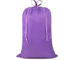 Grote Waszak met Handvatten, Stevige Reiswaszak met Trekkoord, 24" x 35", Voor Vuile Kleding, Opbergtas voor Thuis, Hotel en Studentenhuis, Paars