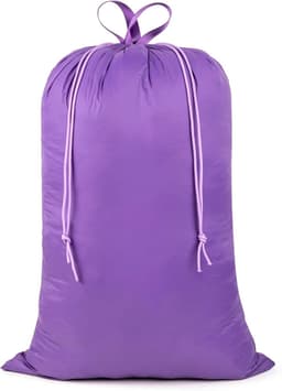 Grote Waszak met Handvatten, Stevige Reiswaszak met Trekkoord, 24" x 35", Voor Vuile Kleding, Opbergtas voor Thuis, Hotel en Studentenhuis, Paars — thumbnail 1