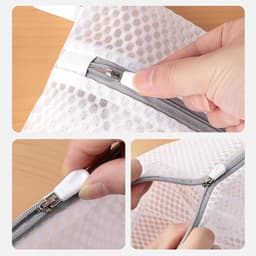 Set van 2 waszakken van mesh voor bh's, met cilindrische ritssluiting, geschikt voor de wasmachine, ideaal voor bh's, ondergoed, sokken en reiskleding. Handig voor het opbergen en organiseren van je kleding. Afmetingen: 15 cm * 17 cm — thumbnail 4