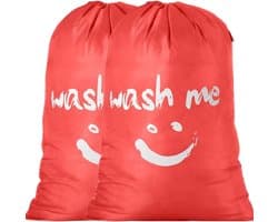 Set van 2 Waszakken 120 Liter, Grote Vouwbare Wasmand voor Vuile Was, Opbergzak voor Thuis en Reizen