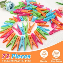 Wasknijpers, stevige plastic en kleurrijke kunststof wasknijpers, windbestendig, voor waslijnen en kleerhangers — thumbnail 2