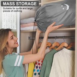SnelShoppen - Grote Waterdichte Waszak voor Reizen, 61x91cm, Ruimtebesparende Opbergtas voor Vuile Kleding - Grijs, Ideaal voor Camping, Feest en Thui — thumbnail 3