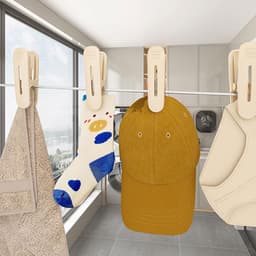 Wasknijpers - Kleding Clips - Kleding Drogen - Versterkte Grip - 10 stuks - Romig — thumbnail 4
